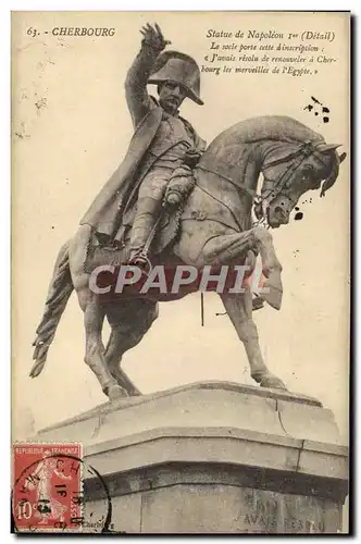 Cartes postales Cherbourg Statue De Napoleon 1er