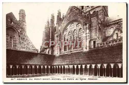 Cartes postales Abbaye Du Mont Saint Michel Le Cloitre Et l&#39Eglise abbatiale