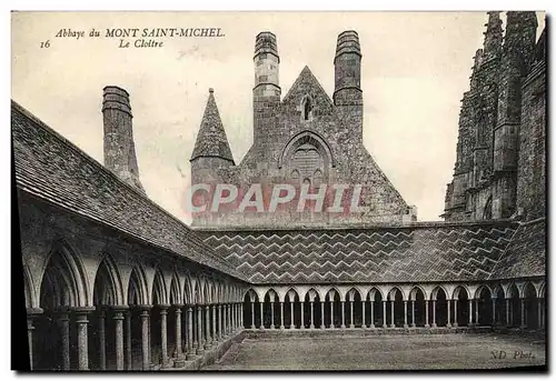 Ansichtskarte AK Abbaye Du Mont Saint Michel Le Cloitre