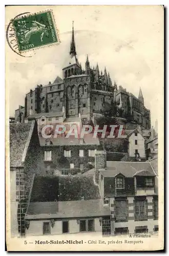 Cartes postales Mont Saint Michel Cote Est Pris Des Remparts