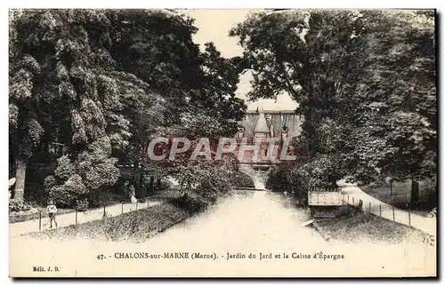 Cartes postales Chalons Sur Marne Jardin Du Jard Et La Caisse DEpargne