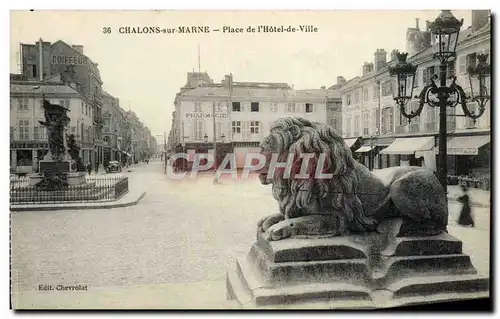 Cartes postales Chalons Sur Mer Place De l'Hotel De Ville Lion