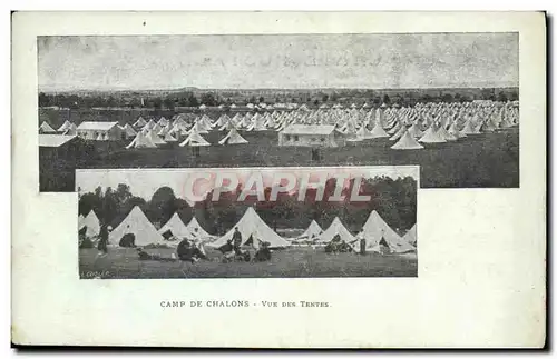 Ansichtskarte AK Camp De Chalons Vue Des Tentes Militaria