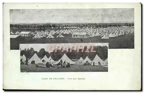 Cartes postales Camp De Chalons Vue Des Tentes Militaria