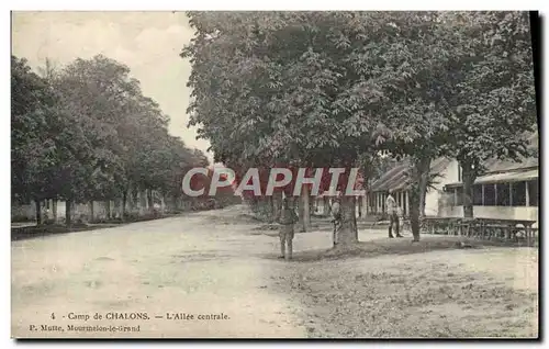 Cartes postales Camp De Chalons L'Allee Centrale Militaria