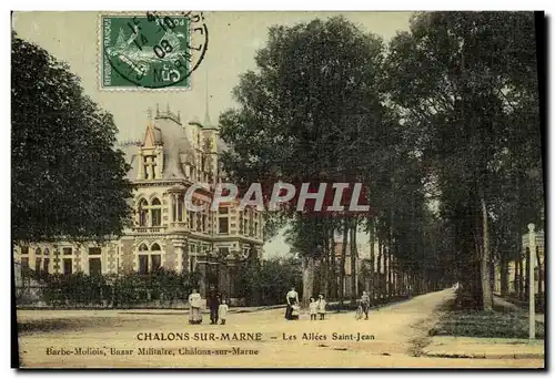 Cartes postales Chalons Sur Marne Les Allees Saint Jean (carte toilee)