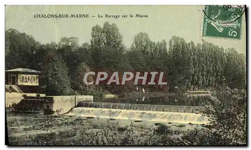 Cartes postales Chalons Sur Marne Le Barrage Sur a Marne (carte toilee)