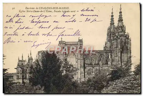 Cartes postales Environs De Chalons Sur Marne Eglise Notre Dame De L'Epine Facade Laterale Nord