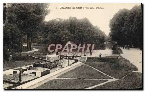 Ansichtskarte AK Chalons Sur Marne L&#39Ecluse Peniche Bateau