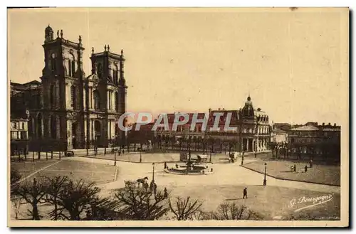 Cartes postales Vitry Le Francois La Cathedral La Poste Et La Caisse D&#39Epargne