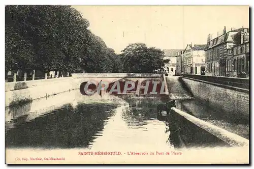 Cartes postales Sainte Menehould L&#39Abreuvoir Du Pont De Pierre Cheval