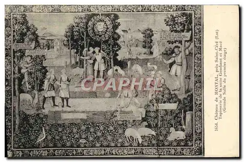Cartes postales Chateau De Montal Pres Saint Cere Tapisserie de la suite Gombaut et Mace Grande salle du premier