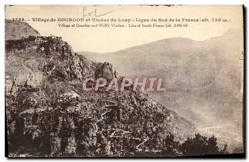 Ansichtskarte AK Village De Gourdon Et Viaduc Du Loup Ligne Du Sud De La France