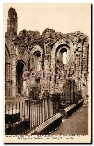Cartes postales Le Lot Pittoresque Marcilhac Interieur Des Ruines De l&#39Eglise Abbatiale