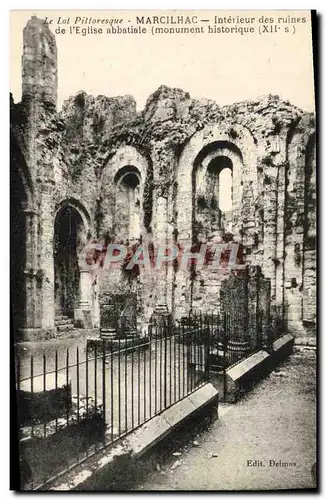 Cartes postales Le Lot Pittoresque Marcilhac Interieur Des Ruines De l'Eglise Abbatiale