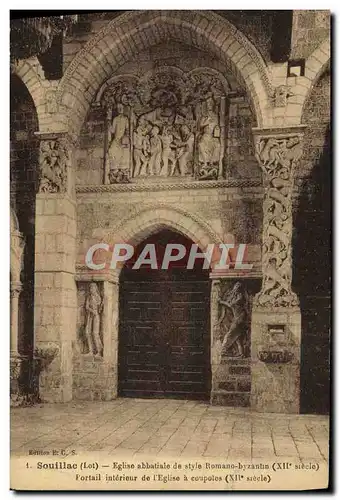 Ansichtskarte AK Souillac Eglise abbatiale De Style romano byzantin Portail interieur de l&#39eglise a coupoles