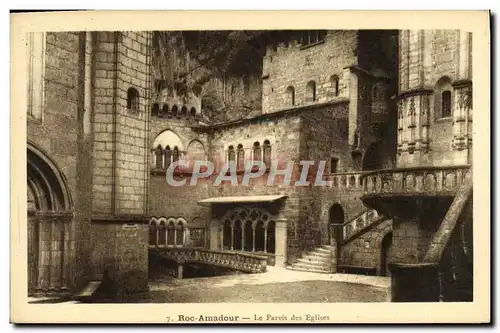 Cartes postales Rocamadour Le Parvis Des Eglises