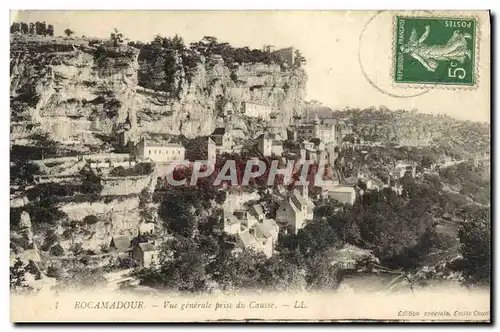 Ansichtskarte AK Rocamadour Vue Generale Prise Du Causse