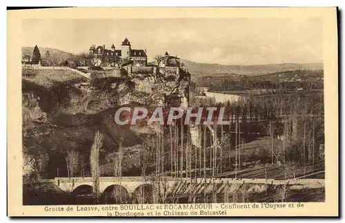 Ansichtskarte AK Grotte De Lacave Entre Souillac Et Rocamadour Confluent de l&#39Ouysse et de la Dordogne et le c