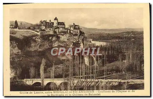 Cartes postales Grotte De Lacave Entre Souillac Et Rocamadour Confluent de l&#39Ouysse et de la Dordogne et le c