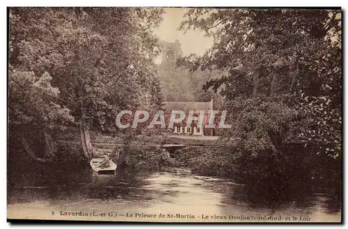 Ansichtskarte AK Lavardin Le Prieure De St Martin Le Vieux Donjon et le Loir