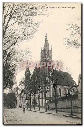 Ansichtskarte AK Agen Eglise St Hilaire Et boulevard Scaliger