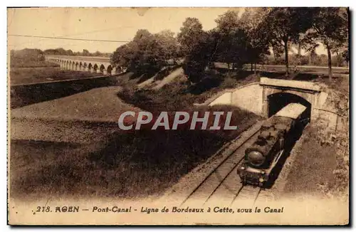 Ansichtskarte AK Agen Pont Canal Ligne De Bordeaux A Cette Sous La Canal Train