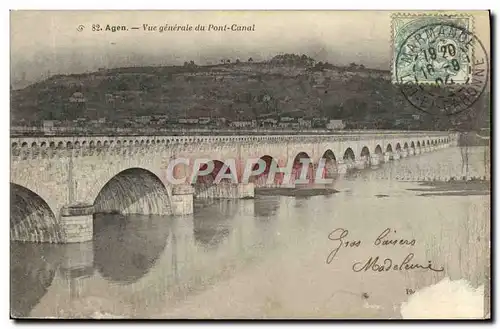 Cartes postales Agen Vue Generale Du Pont Canal