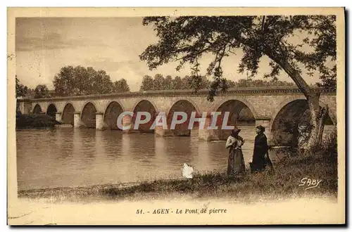 Ansichtskarte AK Agen Le Pont De Pierre