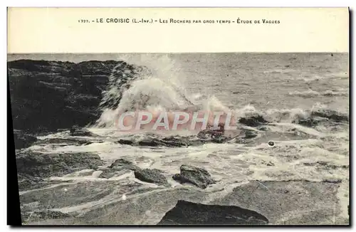 Ansichtskarte AK Le Croisic Les Rochers Par gros Temps Etude de vagues