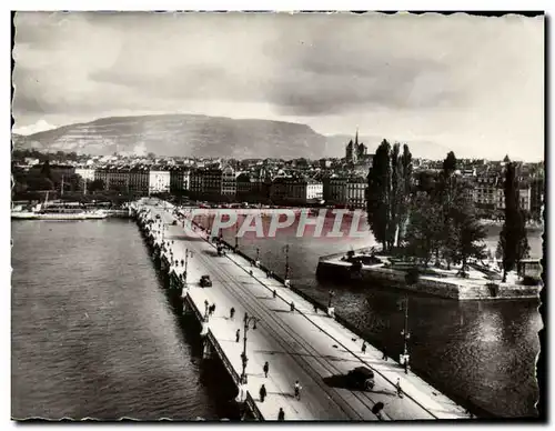 Moderne Karte Geneve Pont Du Mont Blanc Et ile Rousseau