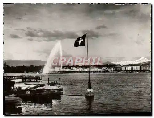 Cartes postales moderne Geneve La Rade Et Le Mont Blanc