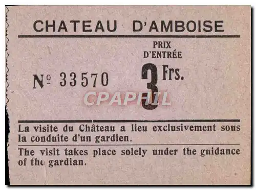 Ticket Chateau d&#39Amboise