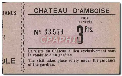 Ticket Chateau d&#39Amboise