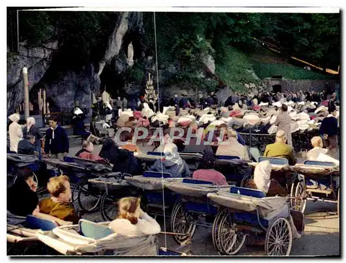 Cartes postales moderne Lourdes Les Malades Devant La Grotte