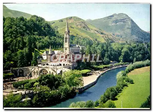 Cartes postales moderne Lourdes La Basilique Et Le Gave