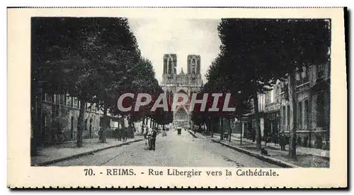 Cartes postales moderne Reims Rue Libergier Vers La Cathedrale