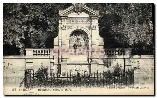 Cartes postales Cahors Monument Clement Marot