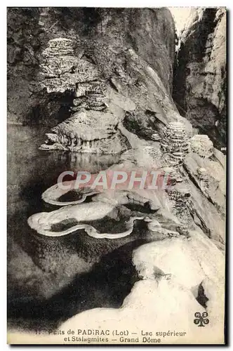 Cartes postales Puits De Padirac Lac Superieur Et Stalagmites Grand Dome