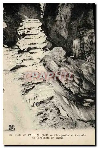 Cartes postales Puits De Padirac Stalagmiles Et Cascades De Carbonate De Chaux