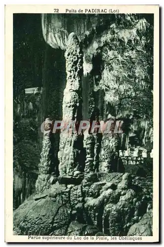 Cartes postales Puits De Padirac Partie Superieure Du Lac De La Pluie Les Obelisques