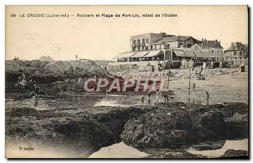 Ansichtskarte AK Le Croisic Rochers Et Plage De Port Lin Hotel De l&#39Ocean