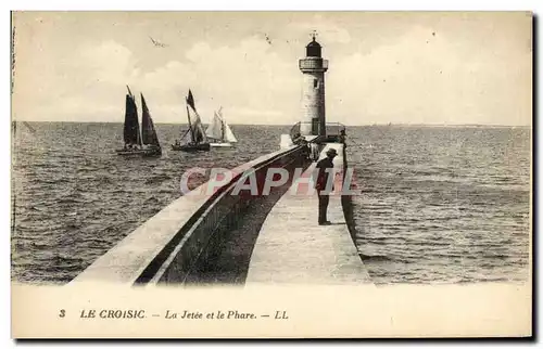 Ansichtskarte AK Le Croisic La Jetee Et Le Phare Bateaux