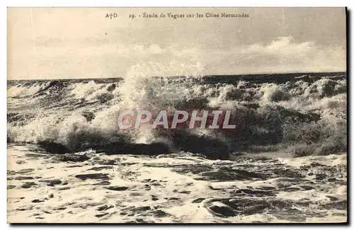 Cartes postales Etude De Vagues Sur Les Cotes Normandes