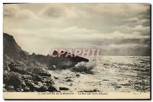 Cartes postales Les Cotes de la Manche La Mer Par Vent D&#39Ouest