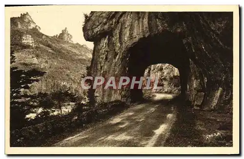 Cartes postales Gorges Du Tarn Un Tunnel et Rocher de Capluc