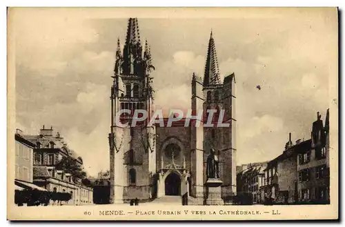 Cartes postales Mende Place Urbain V Vers La Cathedrale