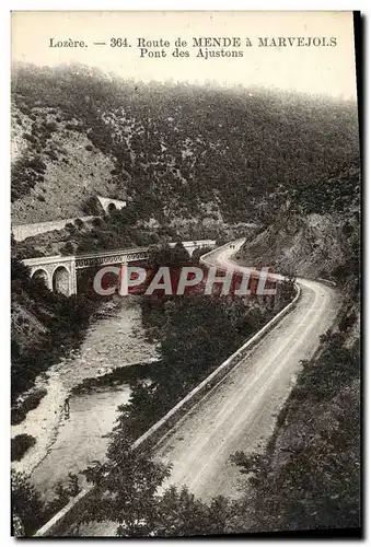 Cartes postales Mende Route de a Marvejols Pont des Ajustons