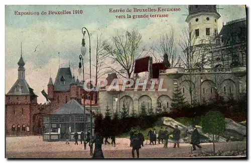 Cartes postales Bruxelles Exposition 1910 Kermesse Entree de Vers la Grande terrasse