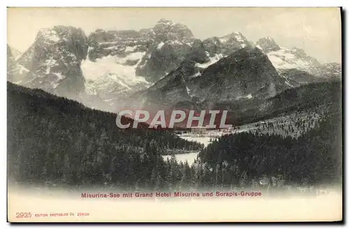 Cartes postales Misurina See mit Grand Hotel Misurina und Sorapis Grupp